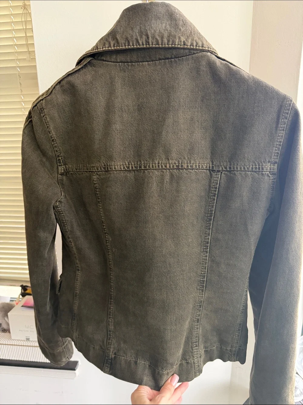 Etro Jeans Olive Paisley Lined Jacket with Branded Buttons size IT 42 S-M - Picture 10 of 10